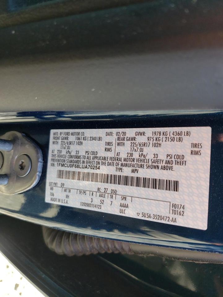 Photo 10 from auction – 2020 FORD ESCAPE S with VIN 1FMCU0F68LUA70254