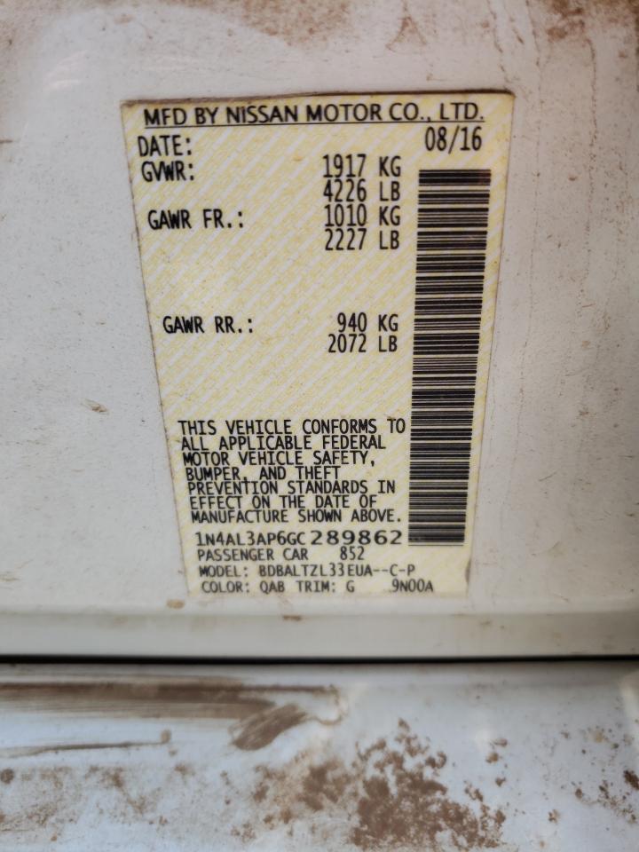 Photo 10 from auction – 2016 NISSAN ALTIMA 2.5 with VIN 1N4AL3AP6GC289862