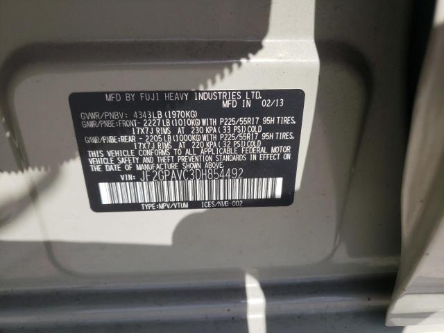 Photo 10 from auction – 2013 SUBARU XV CROSSTR with VIN JF2GPAVC3DH854492