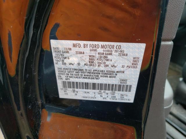 Photo 10 from auction – 2009 FORD ESCAPE XLT with VIN 1FMCU03739KB28787