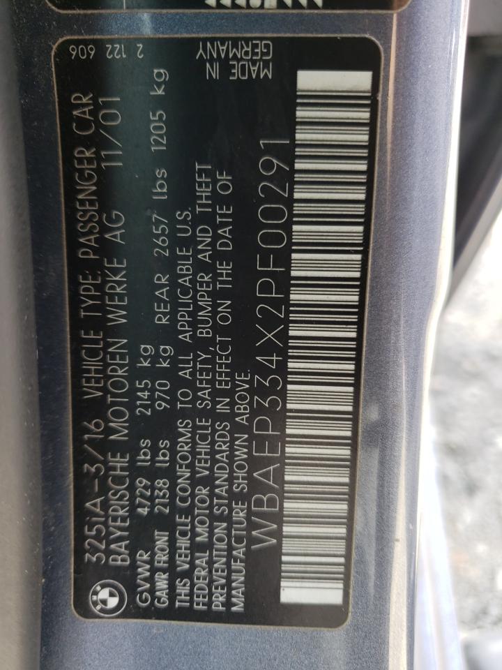 Photo 10 from auction – 2002 BMW 325 XIT with VIN WBAEP334X2PF00291