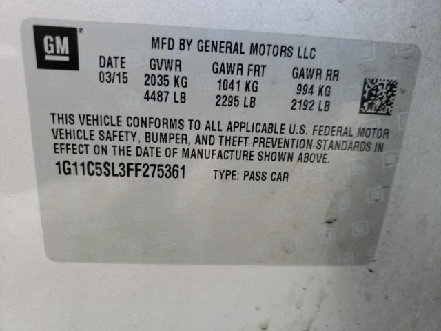 Photo 10 from auction – 2015 CHEVROLET MALIBU 1LT with VIN 1G11C5SL3FF275361