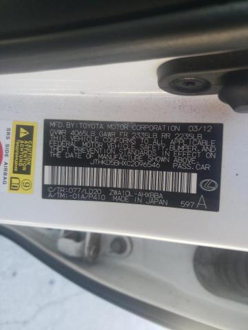 Photo 10 from auction – 2012 LEXUS CT 200 with VIN JTHKD5BHXC2096546