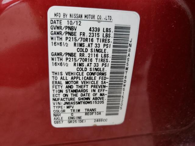 Photo 10 from auction – 2013 NISSAN ROGUE S with VIN JN8AS5MT6DW515205