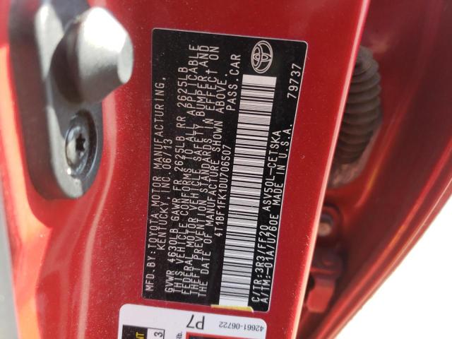 Photo 10 from auction – 2013 TOYOTA CAMRY L with VIN 4T1BF1FK1DU706507
