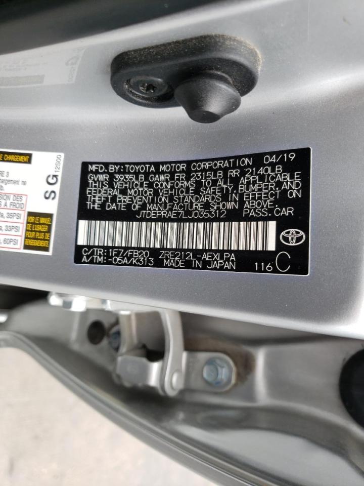 Photo 10 from auction – 2020 TOYOTA COROLLA LE with VIN JTDEPRAE7LJ035312