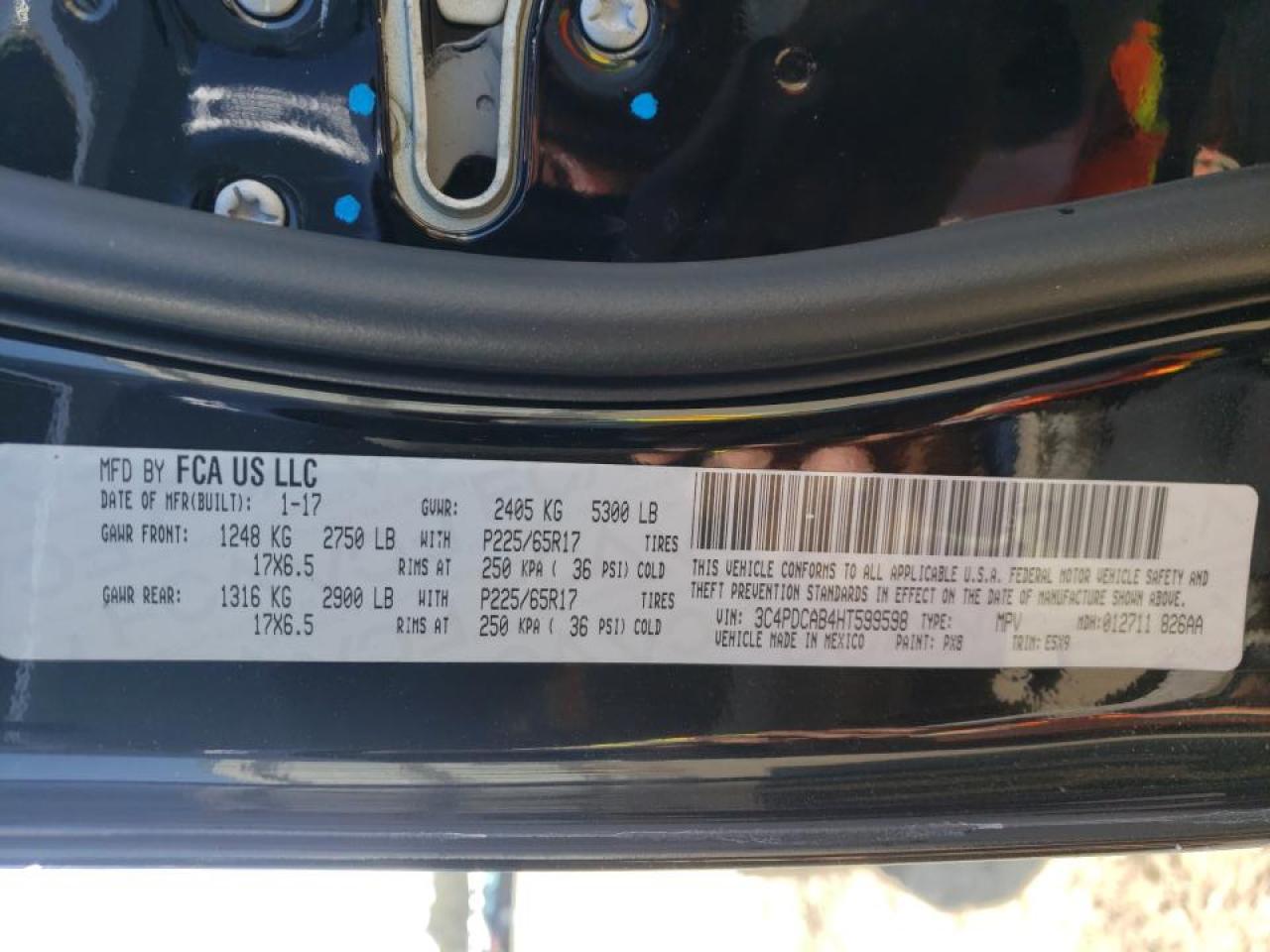 Photo 10 from auction – 2017 DODGE JOURNEY SE with VIN 3C4PDCAB4HT599598