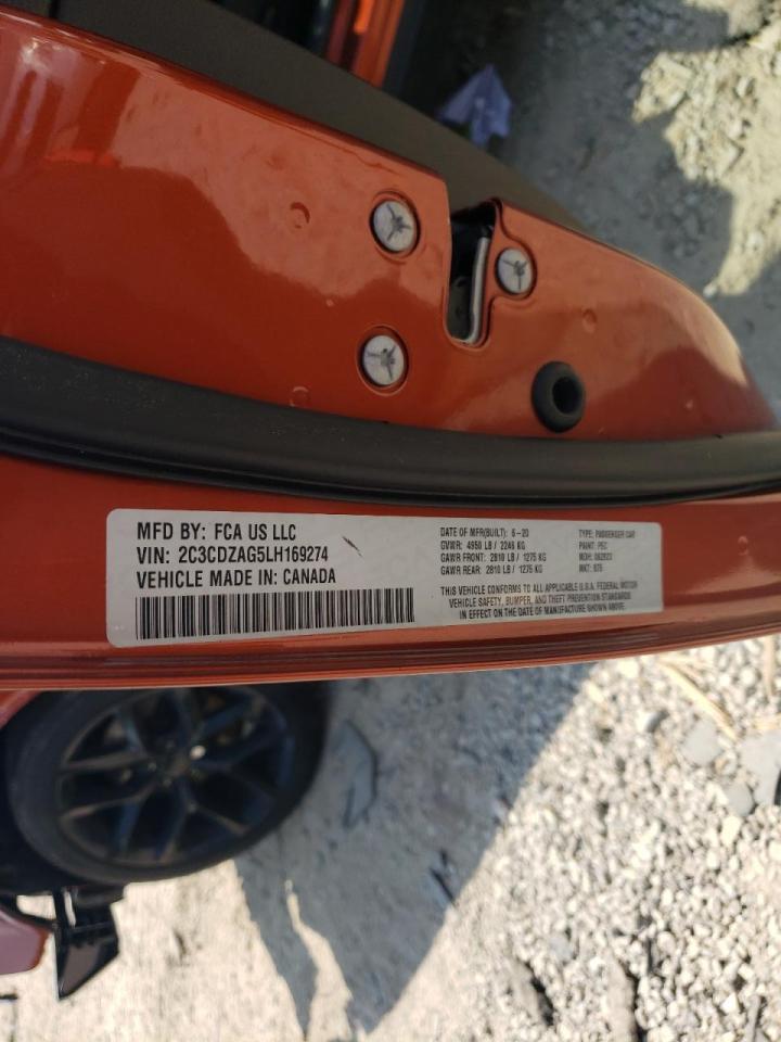 Photo 10 from auction – 2020 DODGE CHALLENGER with VIN 2C3CDZAG5LH169274