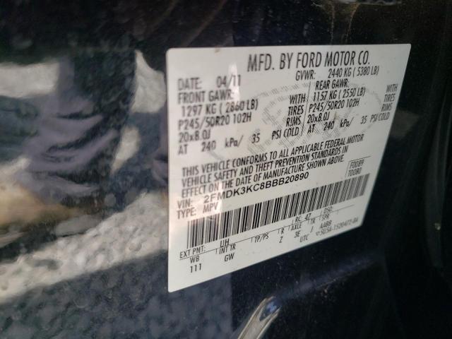 Photo 10 from auction – 2011 FORD EDGE LIMIT with VIN 2FMDK3KC8BBB20890
