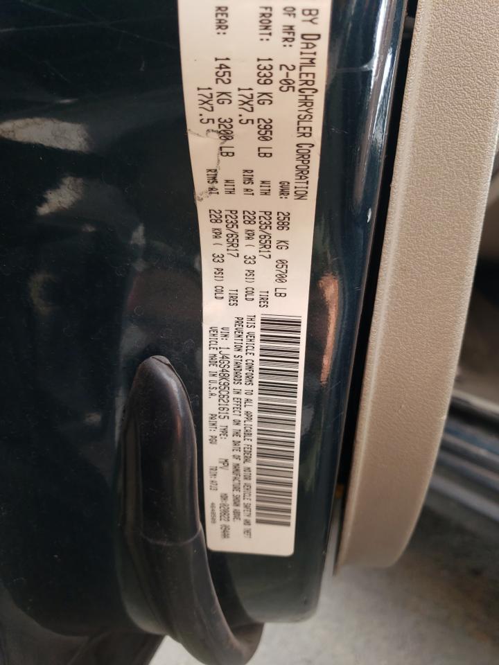 Photo 10 from auction – 2005 JEEP GRAND CHER with VIN 1J4GS48K95C621615