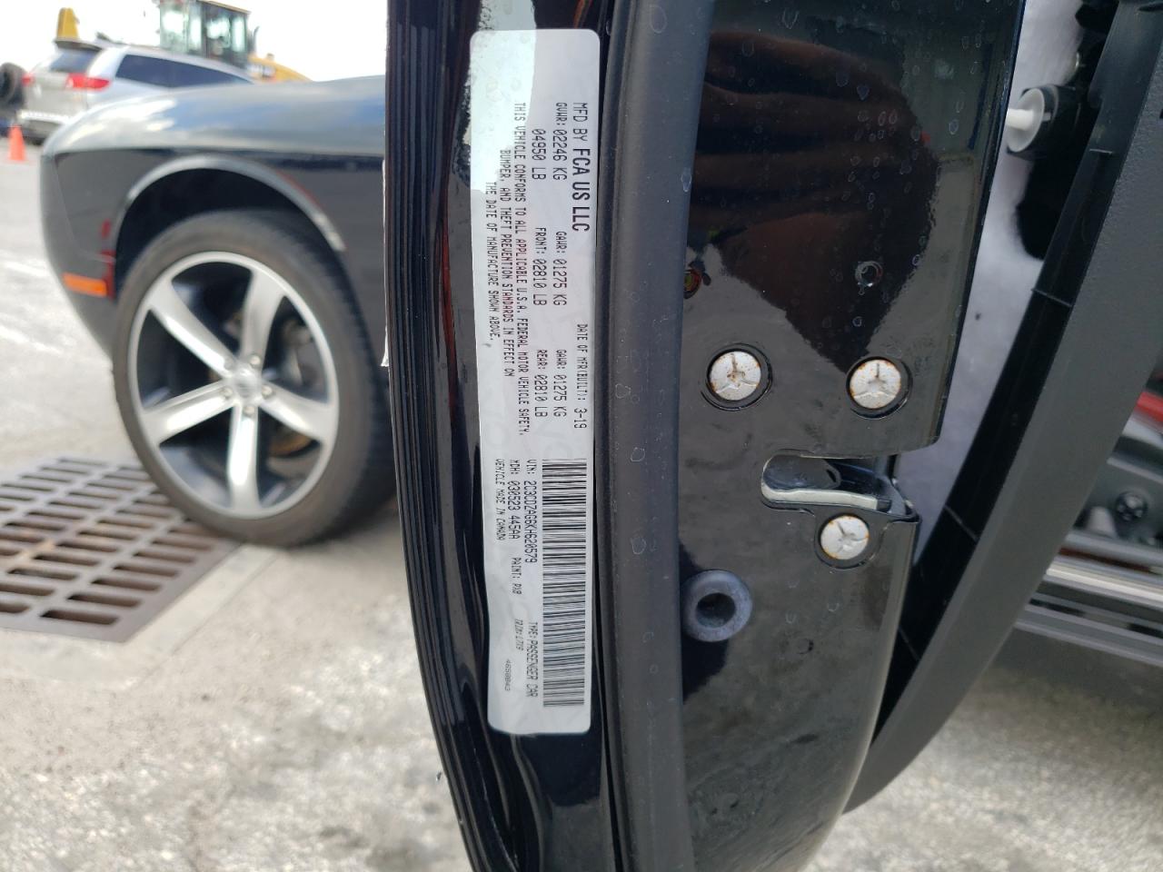Photo 10 from auction – 2019 DODGE CHALLENGER with VIN 2C3CDZAG6KH620579