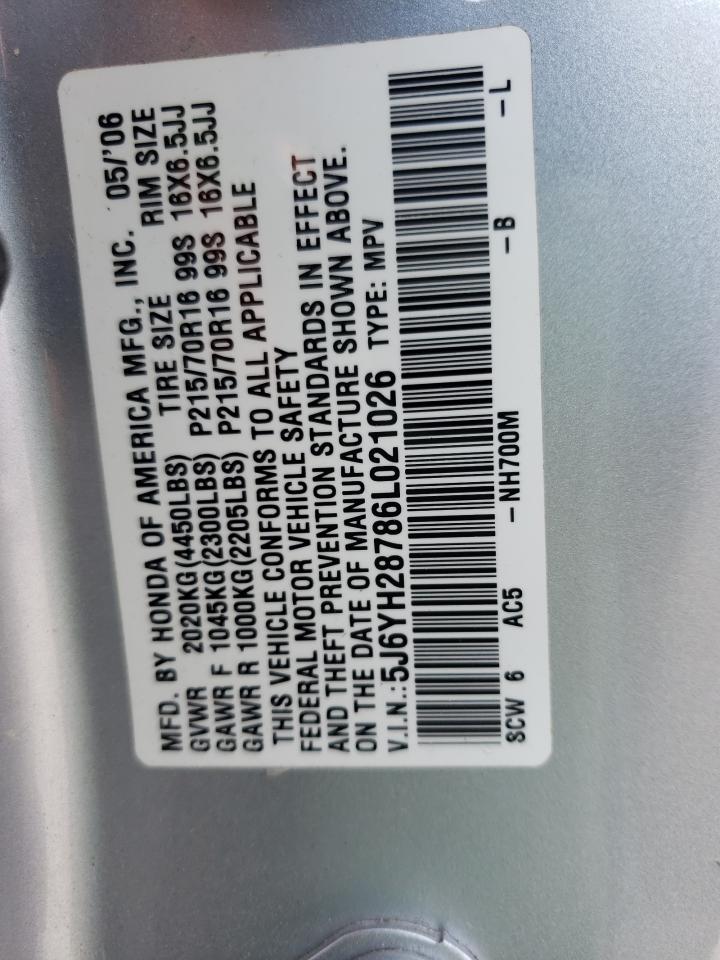 Photo 10 from auction – 2006 HONDA ELEMENT EX with VIN 5J6YH28786L021026