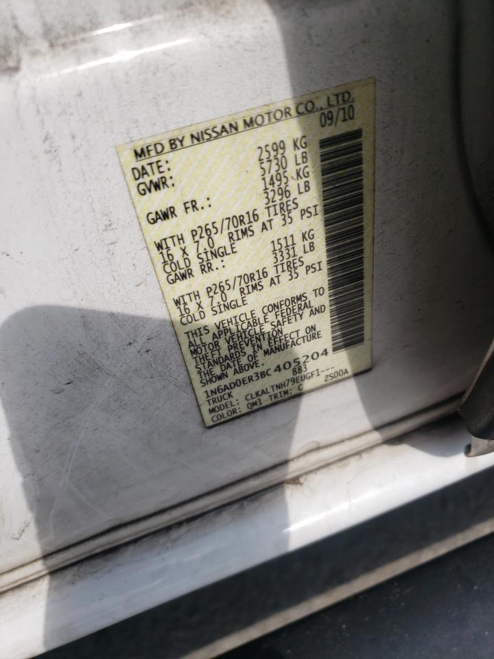 Photo 10 from auction – 2011 NISSAN FRONTIER S with VIN 1N6AD0ER3BC405204