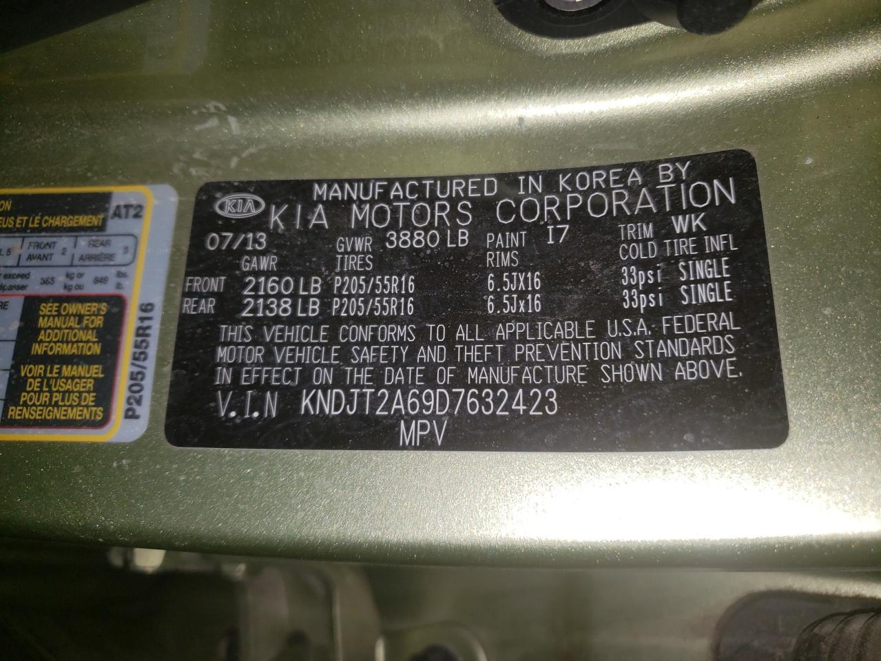 Photo 10 from auction – 2013 KIA SOUL + with VIN KNDJT2A69D7632423