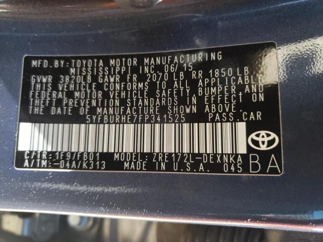Photo 10 from auction – 2015 TOYOTA COROLLA L with VIN 5YFBURHE7FP341525