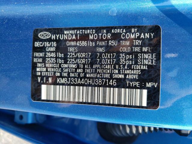 Photo 10 from auction – 2017 HYUNDAI TUCSON LIM with VIN KM8J33A40HU387146