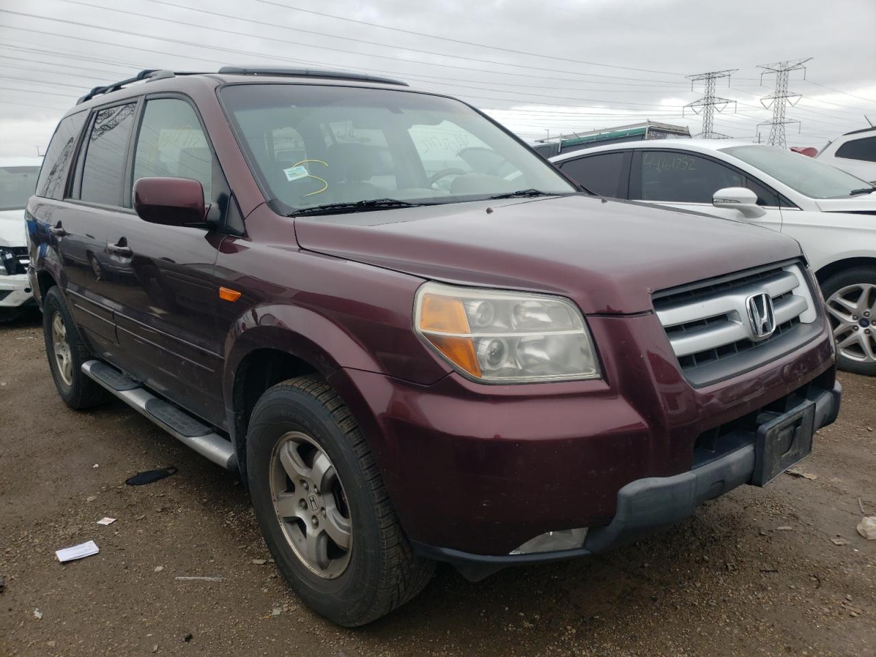 HONDA PILOT 2007 with VIN 2HKYF18657H512172 - Photo from auction