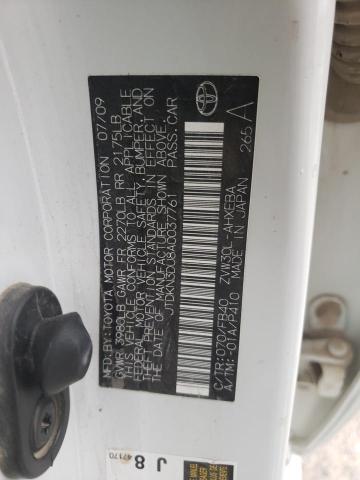 Photo 10 from auction – 2010 TOYOTA PRIUS with VIN JTDKN3DU8A0037761