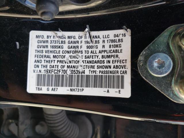 Photo 10 from auction – 2016 HONDA CIVIC EX with VIN 19XFC2F70GE053994
