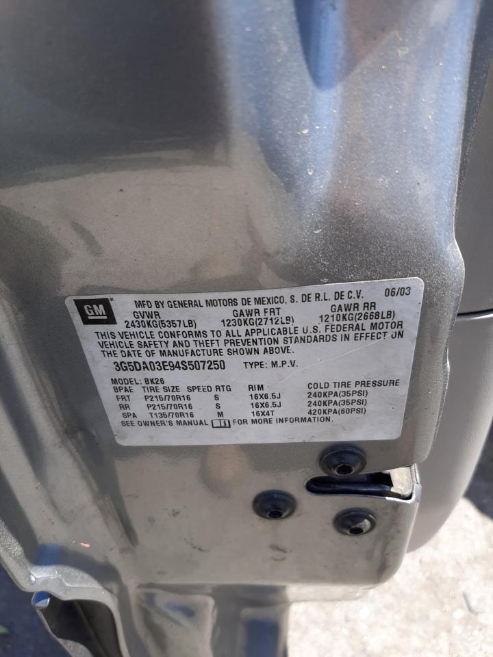 Photo 10 from auction – 2004 BUICK RENDEZVOUS with VIN 3G5DA03E94S507250