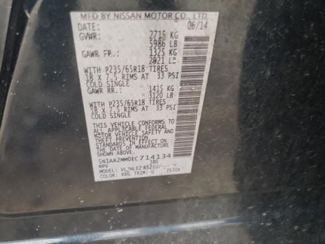 Photo 10 from auction – 2014 NISSAN PATHFINDER with VIN 5N1AR2MM0EC714134