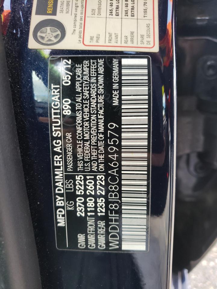 Photo 10 from auction – 2012 MERCEDES-BENZ E 350 4MAT with VIN WDDHF8JB8CA649579