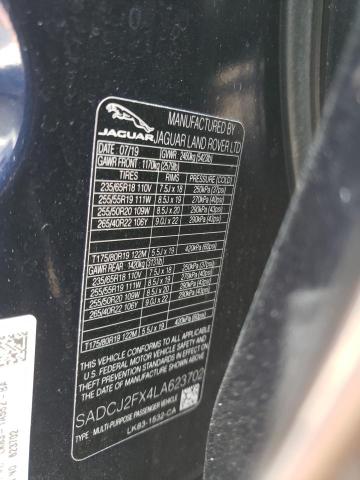 Photo 10 from auction – 2020 JAGUAR F-PACE PRE with VIN SADCJ2FX4LA623702