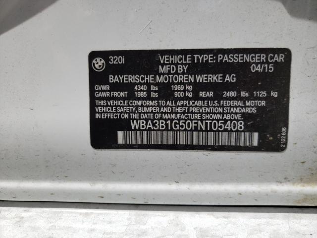 Photo 10 from auction – 2015 BMW 320 I with VIN WBA3B1G50FNT05408