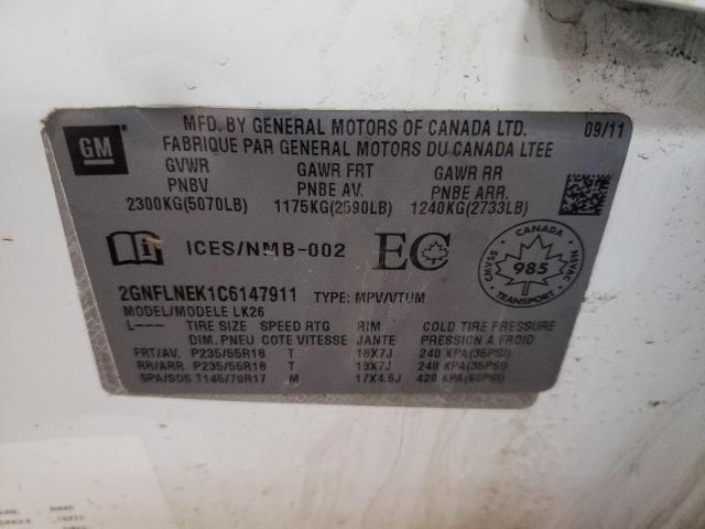 Photo 10 from auction – 2012 CHEVROLET EQUINOX LT with VIN 2GNFLNEK1C6147911