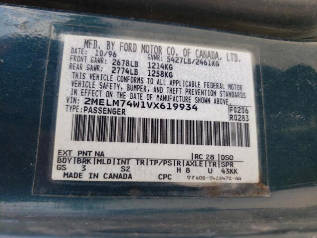 Photo 10 from auction – 1997 MERCURY GRAND MARQ with VIN 2MELM74W1VX619934