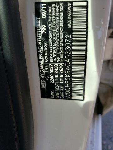 Photo 10 from auction – 2012 MERCEDES-BENZ E 350 with VIN WDDHF5KB6CA523072