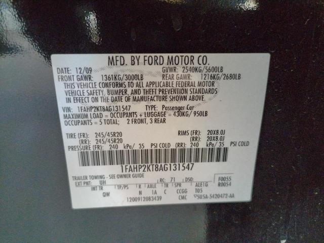 Photo 10 from auction – 2010 FORD TAURUS SHO with VIN 1FAHP2KT8AG131547