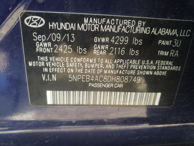 Photo 10 from auction – 2013 HYUNDAI SONATA GLS with VIN 5NPEB4AC8DH808749