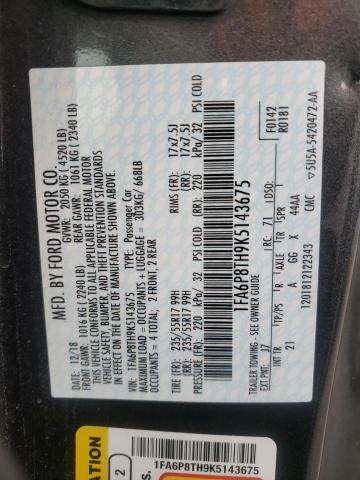 Photo 10 from auction – 2019 FORD MUSTANG with VIN 1FA6P8TH9K5143675