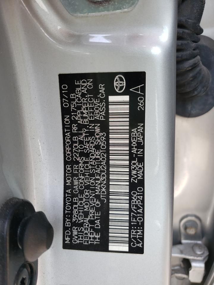 Photo 10 from auction – 2010 TOYOTA PRIUS with VIN JTDKN3DU2A0210593