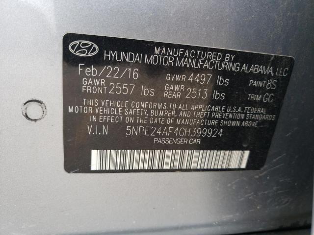 Photo 10 from auction – 2016 HYUNDAI SONATA SE with VIN 5NPE24AF4GH399924