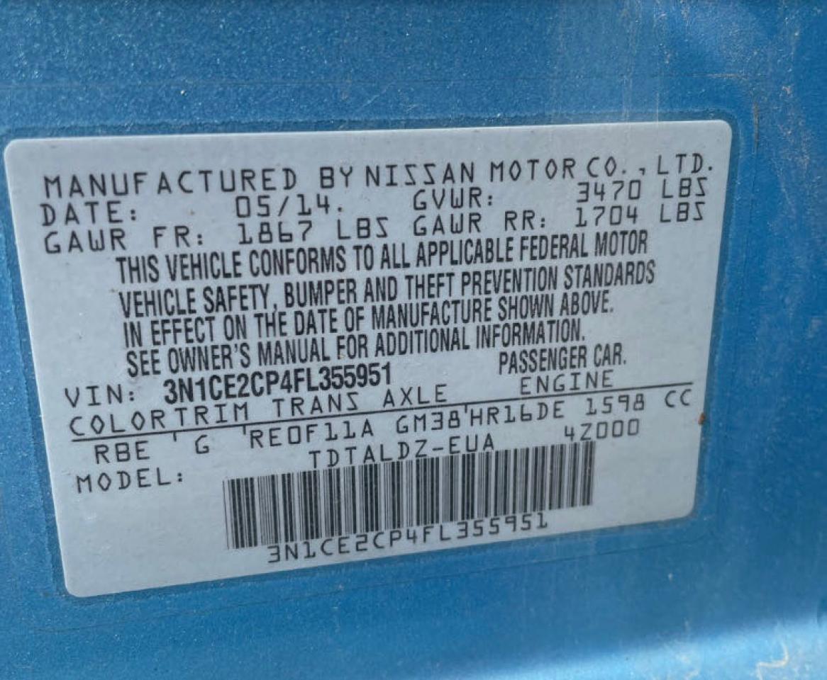 Photo 10 from auction – 2015 NISSAN VERSA NOTE with VIN 3N1CE2CP4FL355951