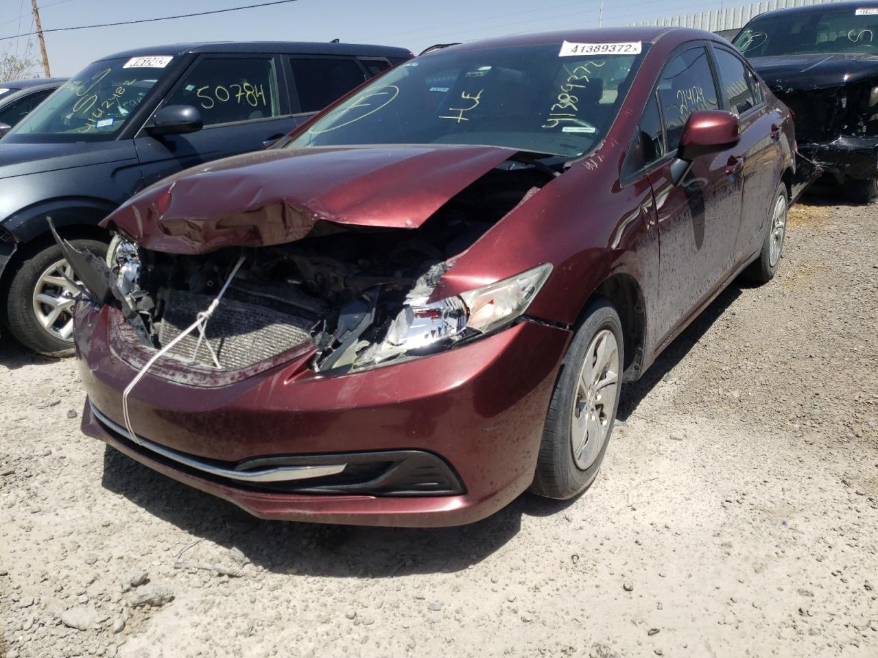 Photo 2 from auction – 2013 HONDA CIVIC LX with VIN 19XFB2F54DE043496