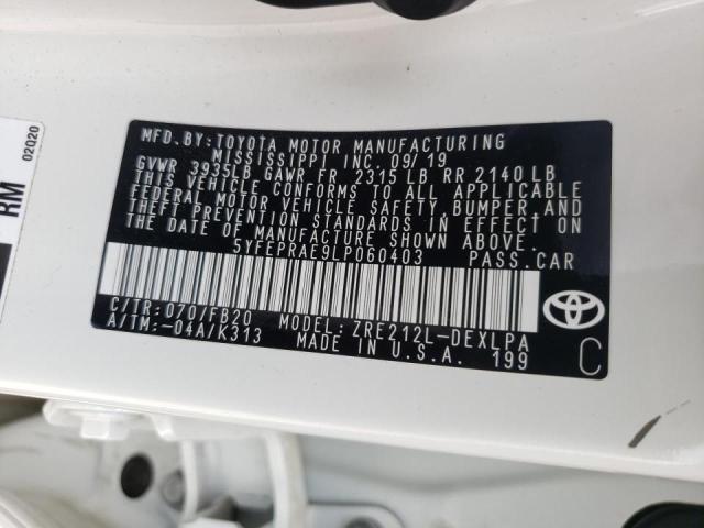 Photo 10 from auction – 2020 TOYOTA COROLLA LE with VIN 5YFEPRAE9LP060403