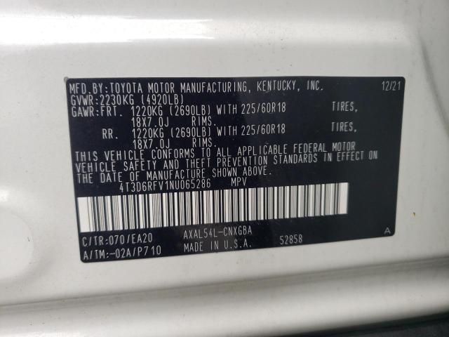 Photo 10 from auction – 2022 TOYOTA RAV4 LIMIT with VIN 4T3D6RFV1NU065286