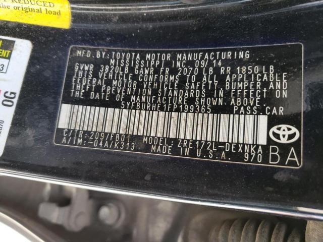Photo 10 from auction – 2015 TOYOTA COROLLA L with VIN 5YFBURHE1FP199365