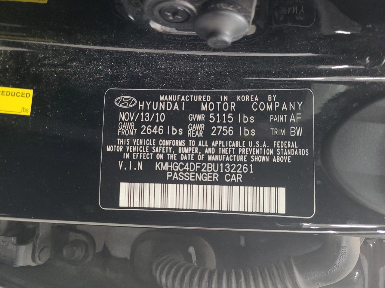 Photo 10 from auction – 2011 HYUNDAI GENESIS 4. with VIN KMHGC4DF2BU132261