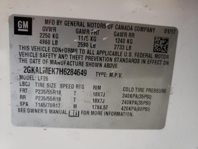 Photo 10 from auction – 2017 GMC TERRAIN SL with VIN 2GKALMEK7H6284649