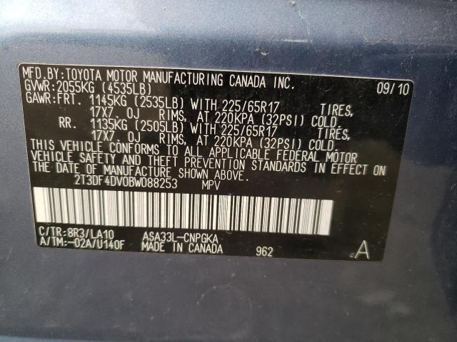 Photo 10 from auction – 2011 TOYOTA RAV4 LIMIT with VIN 2T3DF4DV0BW088253