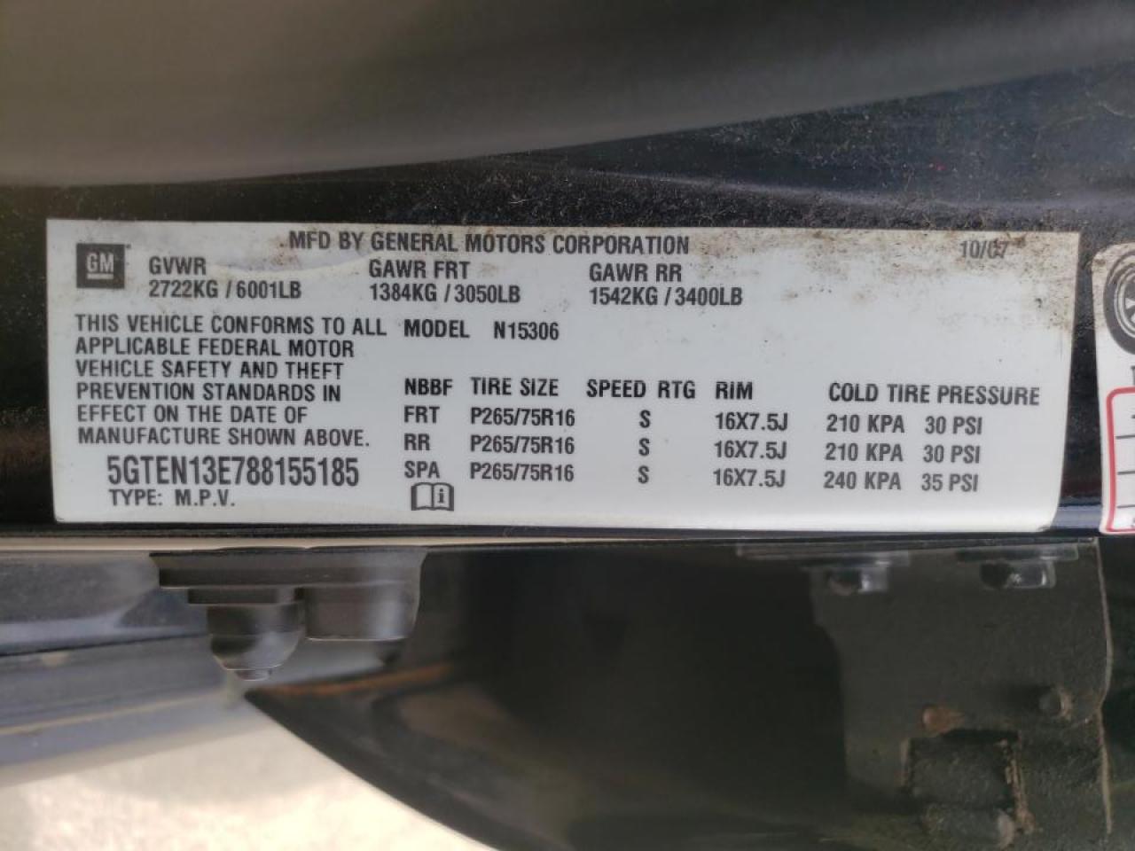 Photo 10 from auction – 2008 HUMMER H3 with VIN 5GTEN13E788155185