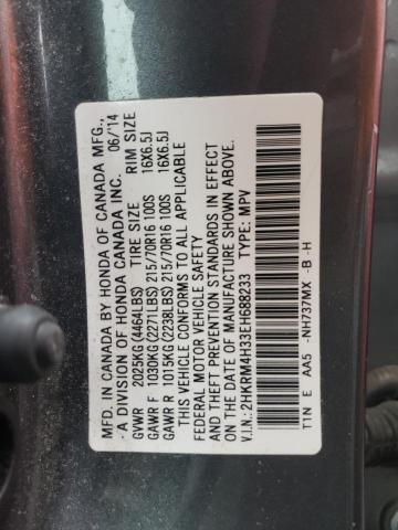 Photo 10 from auction – 2014 HONDA CR-V LX with VIN 2HKRM4H33EH688233
