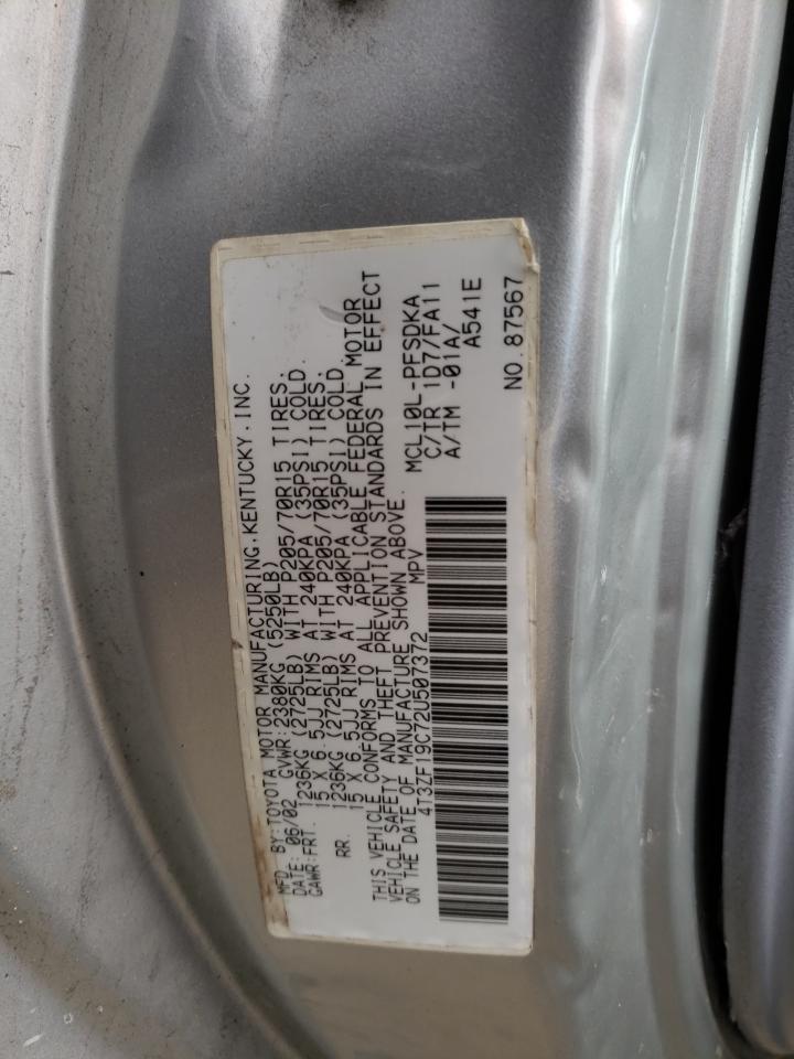 Photo 10 from auction – 2002 TOYOTA SIENNA CE with VIN 4T3ZF19C72U507372