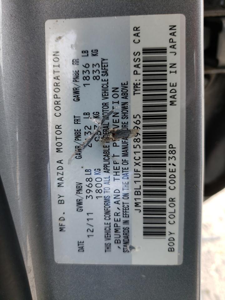 Photo 10 from auction – 2012 MAZDA 3 I with VIN JM1BL1UFXC1589965