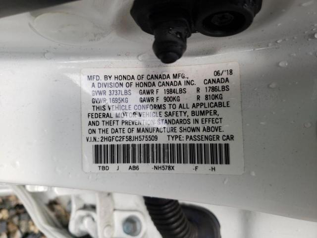 Photo 10 from auction – 2018 HONDA CIVIC LX with VIN 2HGFC2F58JH575509