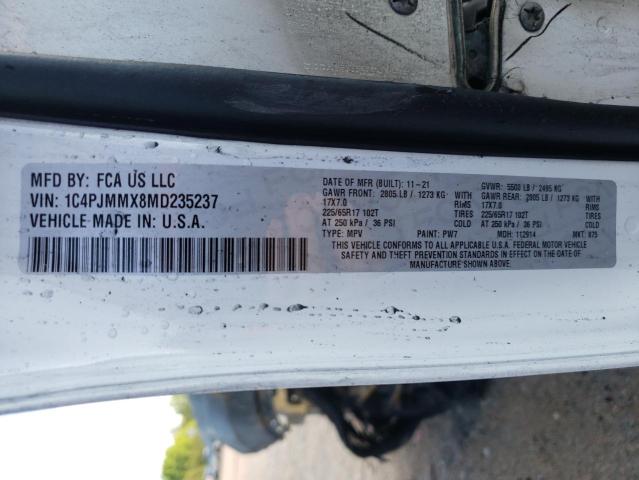 Photo 10 from auction – 2021 JEEP CHEROKEE L with VIN 1C4PJMMX8MD235237